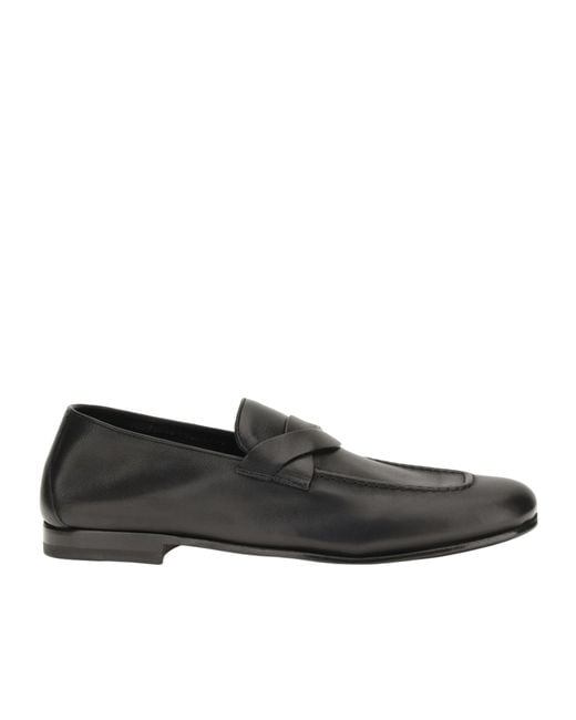 Tom Ford Black Gigi Crossover-Strap Leather Loafers for men