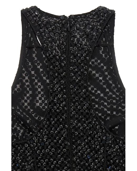 The Attico Black The Sequin Embellished Sleeveless Dress