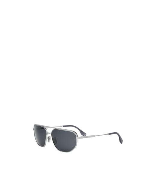 Fendi White Geometric Frame Sunglasses for men