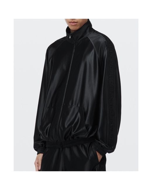 Alexander Wang Black Emboss Logo Panel Track Jacket for men