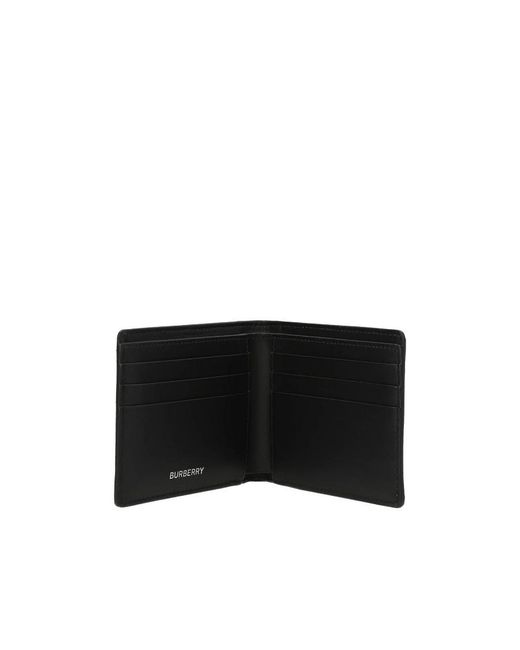 Burberry White Checked Bi-Fold Wallet for men