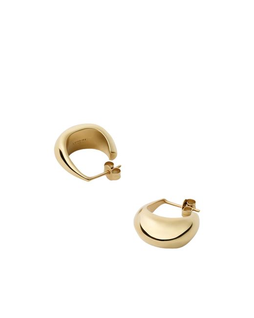 Lemaire Metallic Sculpted Hoop Curved High-Shine Earrings