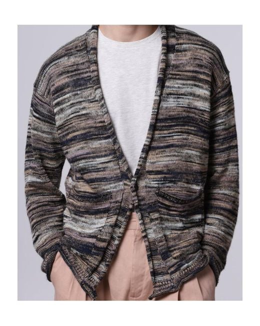 Roberto Collina Gray Giacca Con Collo Sciallato for men