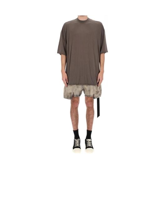 Rick Owens Gray Oversized Crewneck T-Shirt for men
