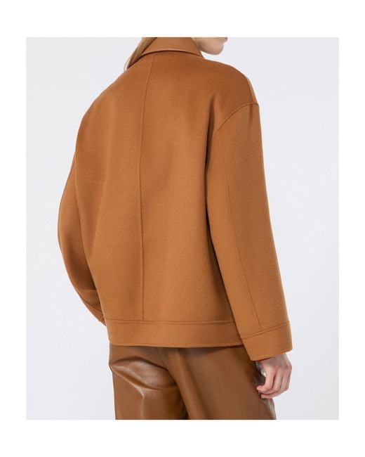Max Mara Brown Double Wool, Cashmere And Silk Coat