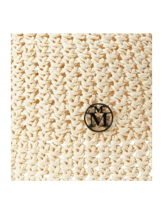 Maison Michel Natural Logo Plaque Woven Bucket Hat
