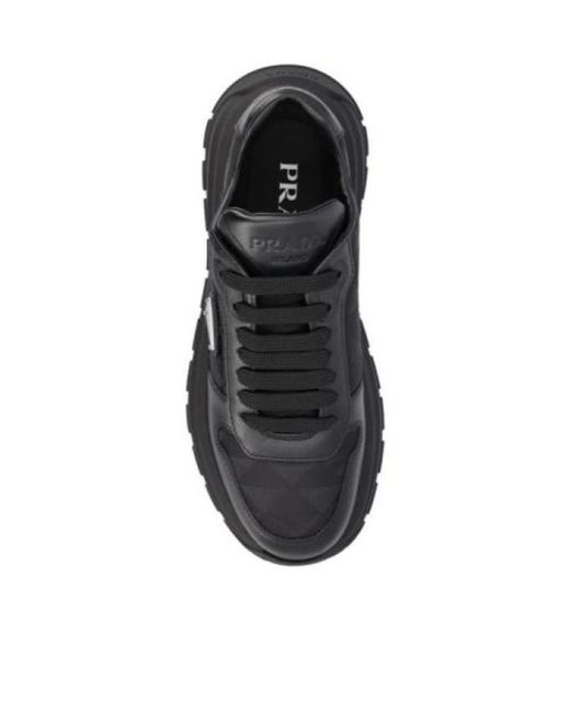 Prada Black Prax01 Re-Nylon Lace-Up Sneakers