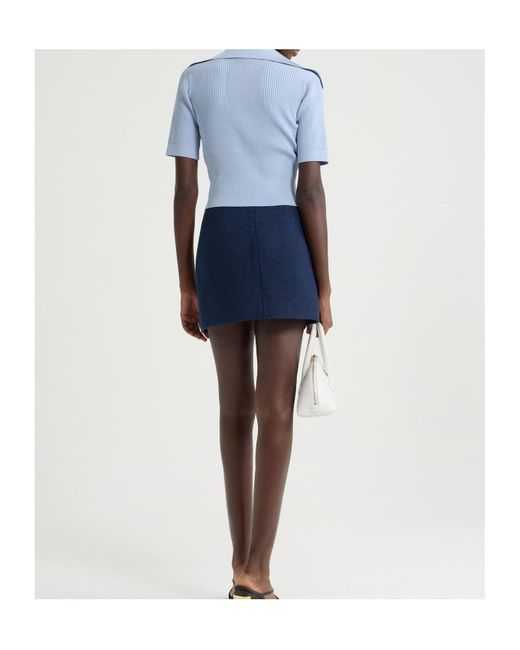 Patou Blue Knitted Polo Shirt