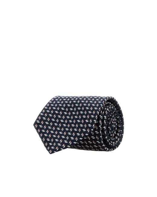 Brioni Blue Embroidered Tie for men