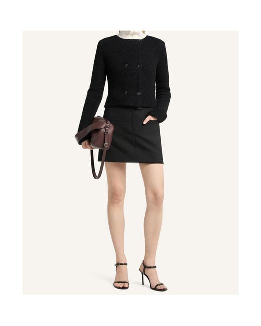 Courreges Black Bouclette Knit Double Breasted Jacket