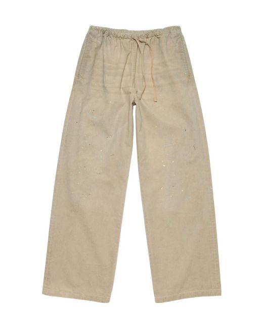 Acne Natural Drawstring Casual Pants for men