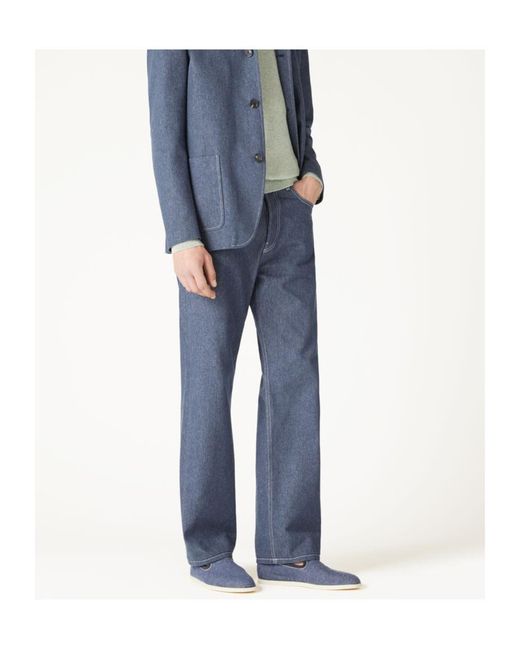Loro Piana Blue Belt-Loop Jeans for men