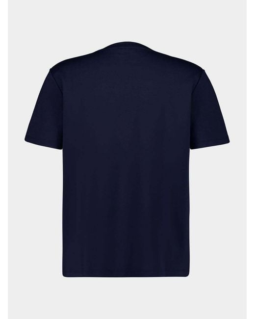 Balmain Blue Logo Embroidered T-Shirt for men