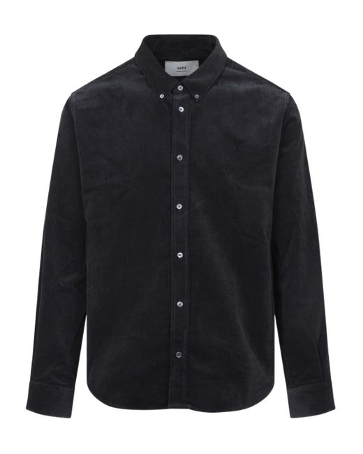 AMI Blue Ami Ami De Coeur Button Down Shirt for men