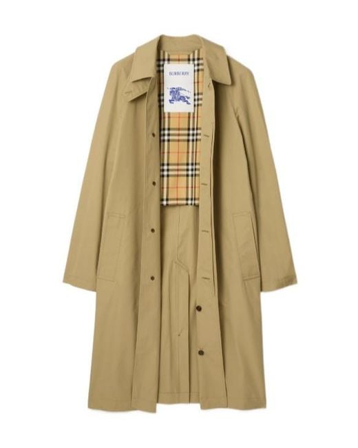 Burberry Natural Collared Buttoned Long Coat for men