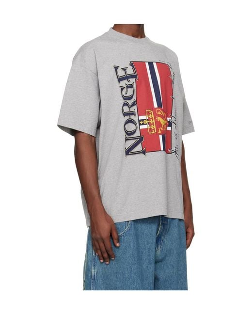 Vetements Gray Norway Tourist Crew Neck T-Shirt for men
