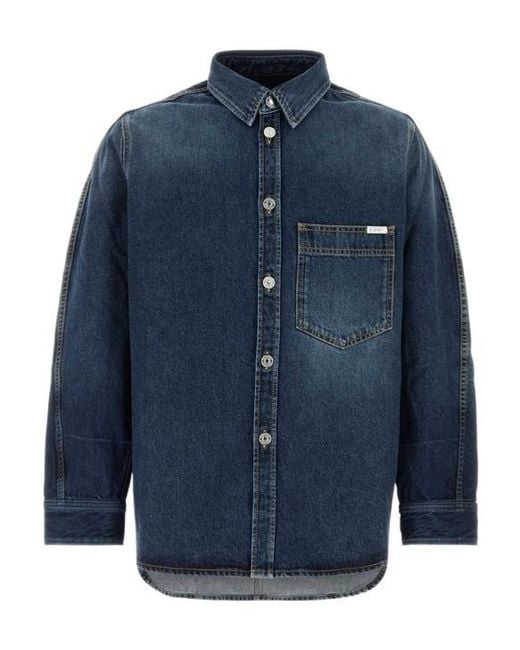 Givenchy Blue Collared Long-Sleeved Shirt for men
