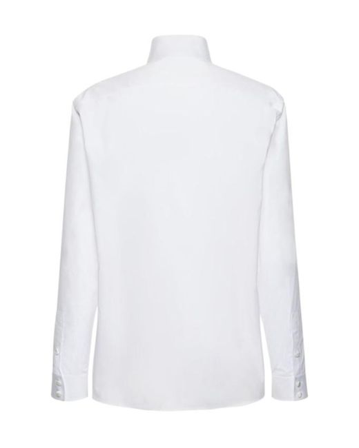 Balmain White Covered Cotton Satin Shirt for men