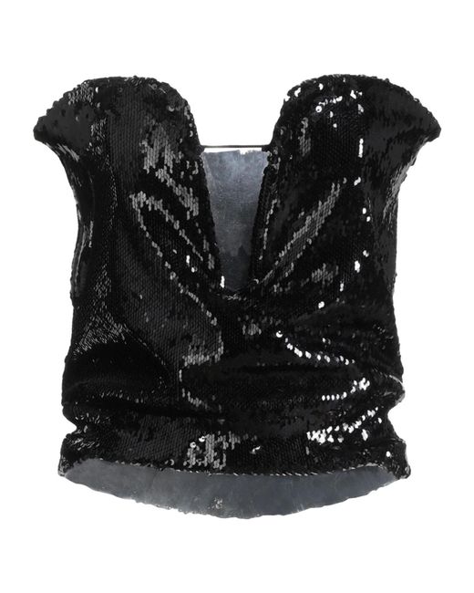 Isabel Marant Black Sequined Strapless Top