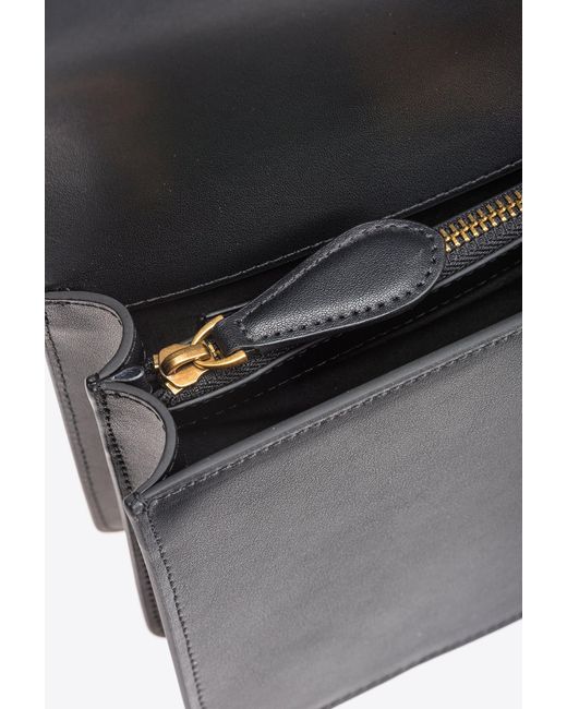 Pinko Black One Simply Classic Love Chain-Linked Shoulder Bag