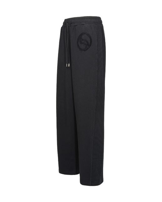 Stella McCartney Blue Wave Drawstring Wide Leg Pants