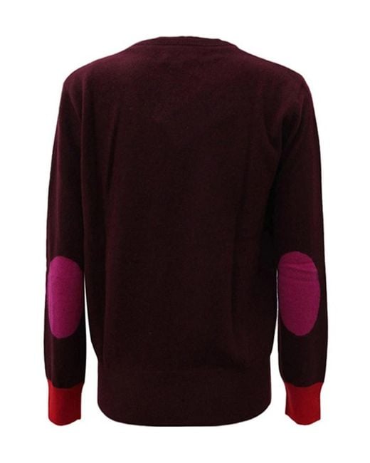 Burberry Red Round-Neck And Long-Sleeved Sweater