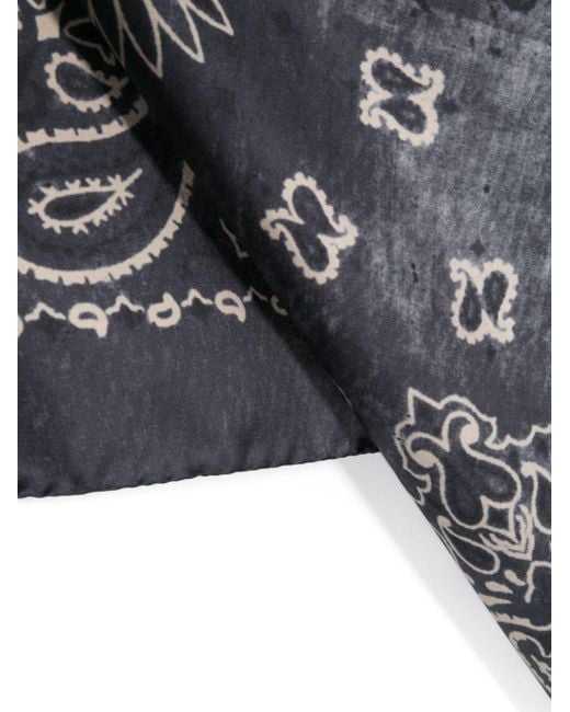 Golden Goose Deluxe Brand Gray Paisley Printed Scarf