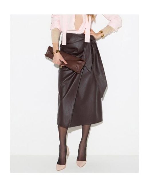 Elisabetta Franchi Brown Skirt With Sash Belt