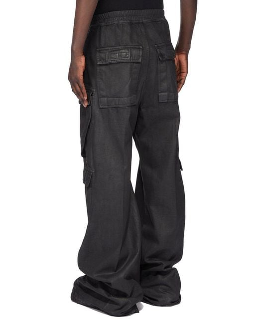 Rick Owens Black Double Cargo Jumbo Belas for men
