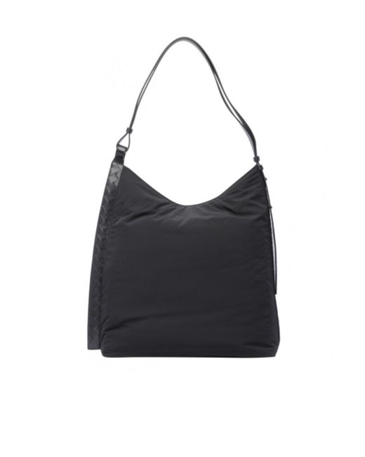 Bottega Veneta Black Logo Patch Shoulder Bag for men