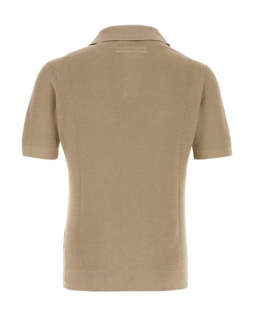 Zegna Brown Knit Short-Sleeve T-Shirt for men