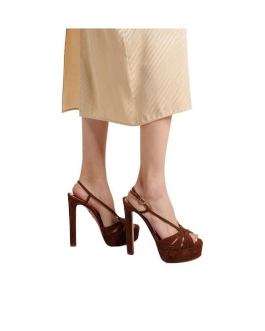 Aquazzura Brown Suede Platform Sandals