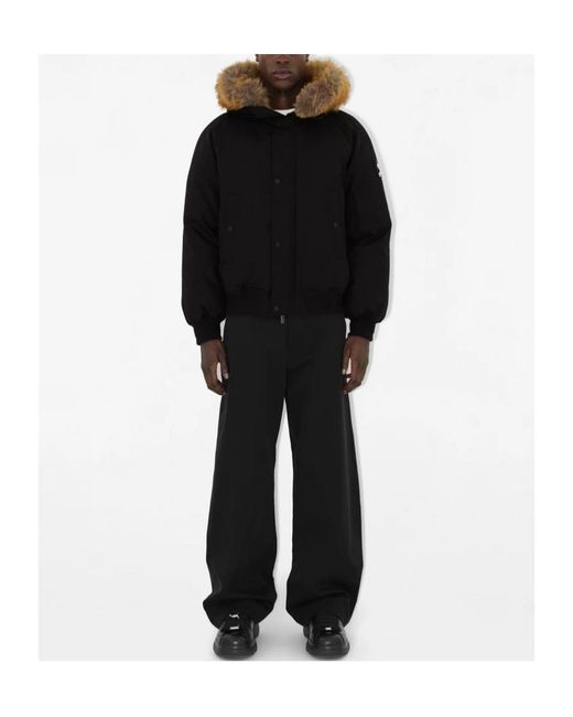 Burberry Black Ekd Motif Hooded Padded Jacket for men