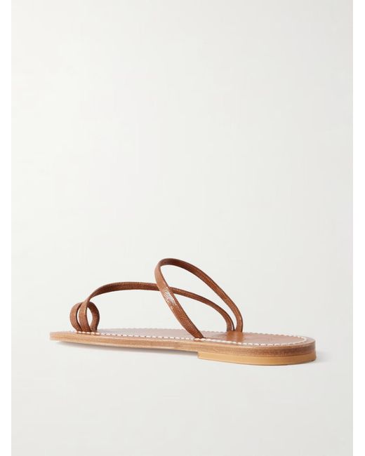 K. Jacques Brown Actium Leather Slippers