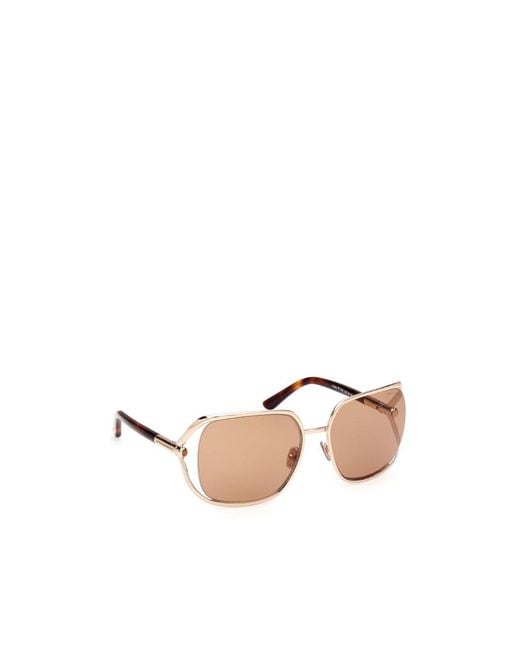 Tom Ford Pink Eyewear Goldie Square Frame Sunglasses