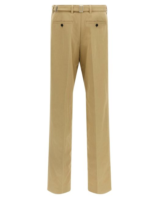 Prada Natural Pleated Tailored Trousers