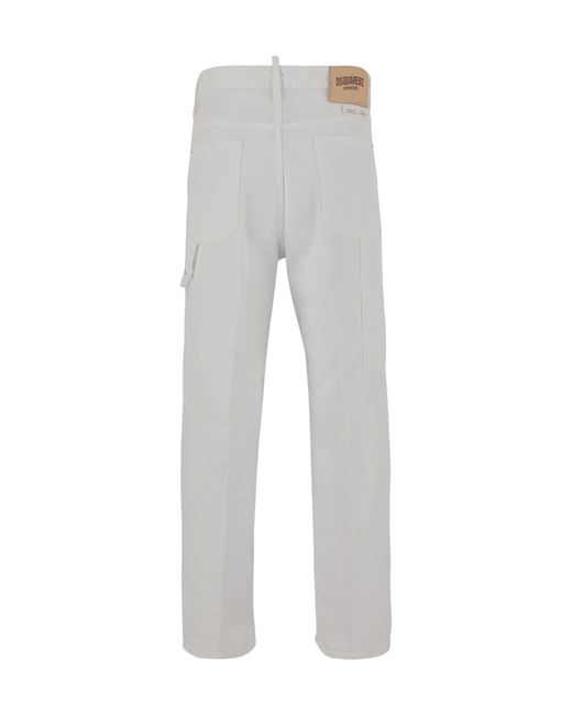 DSquared² Gray Straight-Leg Cargo Trousers for men