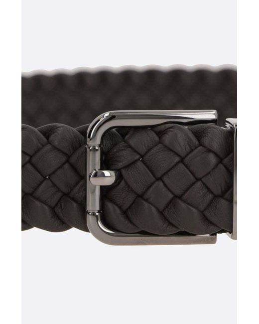 Dolce & Gabbana White Braided Buckle Belt for men