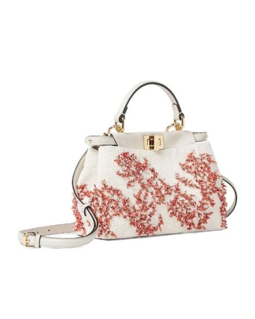 Fendi Pink Peekaboo Embellished Mini Tote Bag