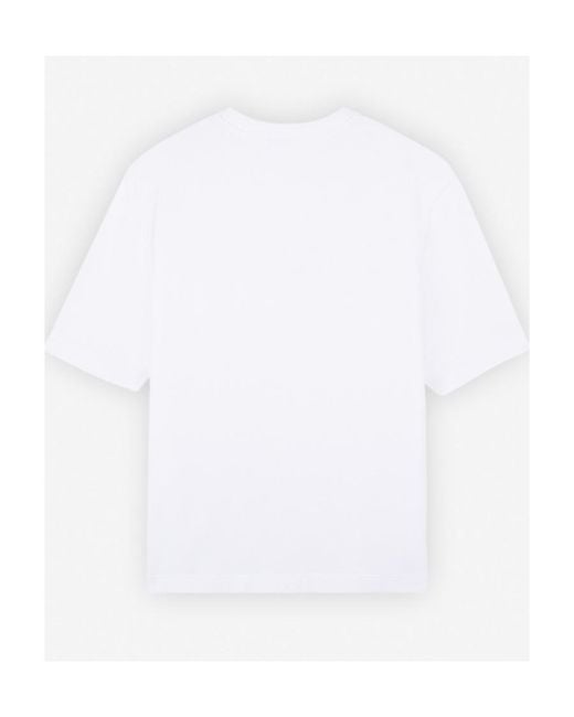 Maison Kitsuné White Maison Kitsuné Logo Printed Crewneck T-Shirt for men