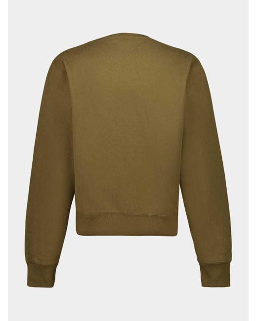 Saint Laurent Green Long-Sleeve Crew-Neck T-Shirt for men