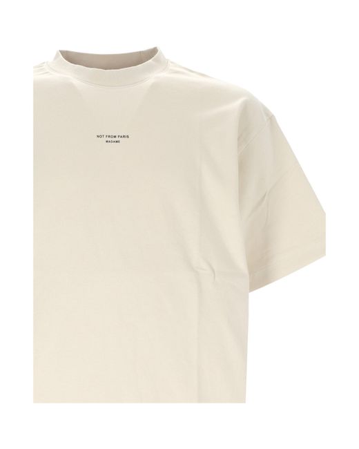Drole de Monsieur White Drôle De Monsieur Slogan Printed Crewneck T-Shirt for men
