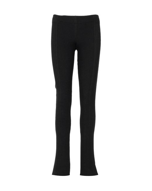 Barrow Black Low-Rise Ribbed Trousers