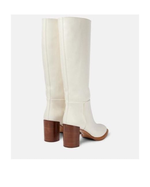Gabriela Hearst White Bocca Leather Knee-High Boots
