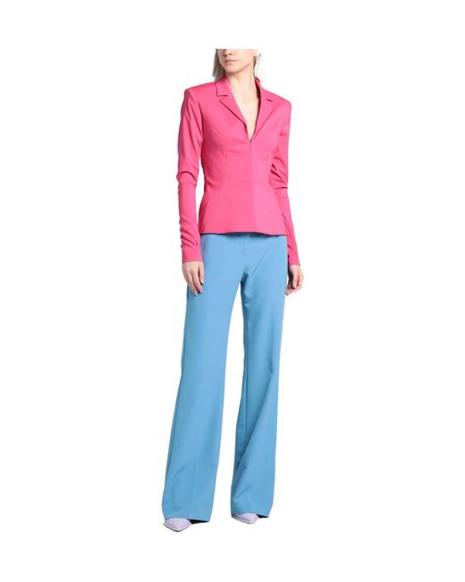 Jacquemus Pink Solid-Color Thin Wool Suit