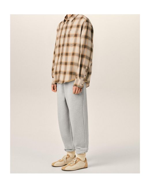 AMI Natural Ami Checked Oversized Shirt for men