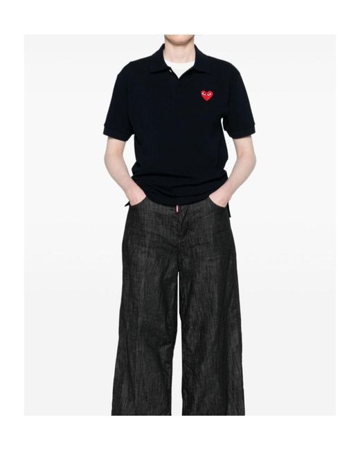 Comme des Garçons Black Short-Sleeved Polo Shirt for men