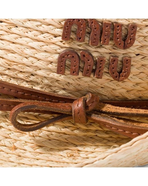 Miu Miu Natural Raffia Hat