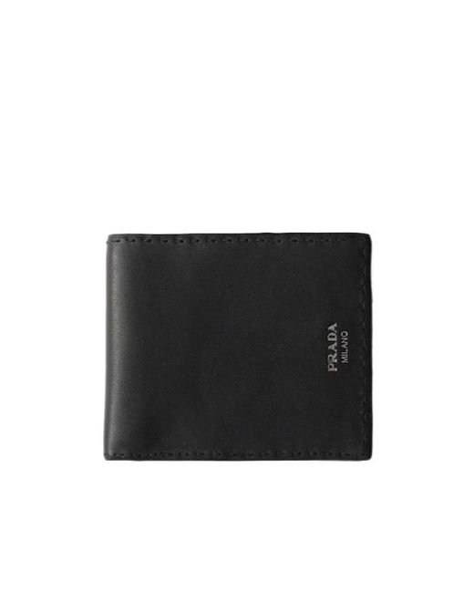 Prada Black Antiqued Leather Wallet