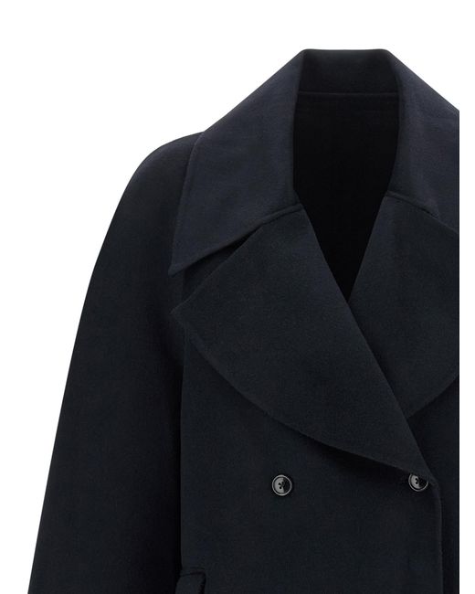 Loulou de Saison Blue Double-Breasted Notch-Lapel Jacket